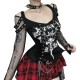 Women Gothic Mesh Long Sleeve Stitching Top Women Gothic Mesh Long Sleeve Stitching Top