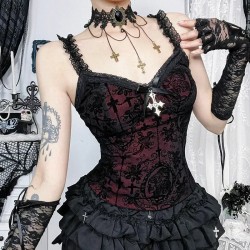 Women Dark Gothic Sexy Lace Sling Top Women Dark Gothic Sexy Lace Sling Top