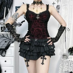 Women Dark Gothic Sexy Lace Sling Top Women Dark Gothic Sexy Lace Sling Top