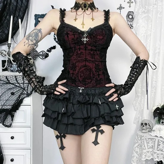 Women Dark Gothic Sexy Lace Sling Top Women Dark Gothic Sexy Lace Sling Top