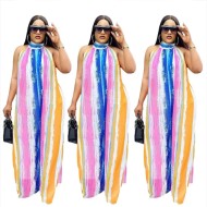 Women Plus Size Summer Vacation Bohemia Sleeveless Color Blocking Loose Wide Leg Jumpsuits Women Plus Size Summer Vacation Bohemia Sleeveless Color Blocking Loose Wide Leg Jumpsuits