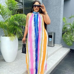Women Plus Size Summer Vacation Bohemia Sleeveless Color Blocking Loose Wide Leg Jumpsuits Women Plus Size Summer Vacation Bohemia Sleeveless Color Blocking Loose Wide Leg Jumpsuits