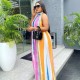 Women Plus Size Summer Vacation Bohemia Sleeveless Color Blocking Loose Wide Leg Jumpsuits Women Plus Size Summer Vacation Bohemia Sleeveless Color Blocking Loose Wide Leg Jumpsuits