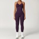 Women Fashion Solid Color Seamless Halter-Neck Camisole Tight Pants Yoga Sports Two-Piece Set Women Fashion Solid Color Seamless Halter-Neck Camisole Tight Pants Yoga Sports Two-Piece Set