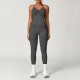 Women Fashion Solid Color Seamless Halter-Neck Camisole Tight Pants Yoga Sports Two-Piece Set Women Fashion Solid Color Seamless Halter-Neck Camisole Tight Pants Yoga Sports Two-Piece Set