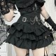 Women Diablo Punk Gothic Multi-Layer Black Skirt Women Diablo Punk Gothic Multi-Layer Black Skirt