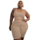 Plus Size Women Athleisure Casual Sports Two-Piece High Elastic U-Shaped Sleeveless Camis Shorts Set Plus Size Women Athleisure Casual Sports Two-Piece High Elastic U-Shaped Sleeveless Camis Shorts Set