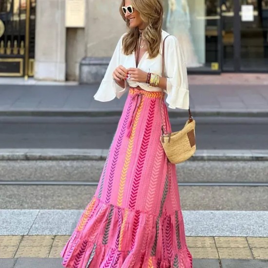Bohemian Style Vacation Women Casual Skirt Bohemian Style Vacation Women Casual Skirt