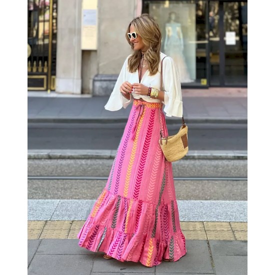 Bohemian Style Vacation Women Casual Skirt Bohemian Style Vacation Women Casual Skirt