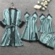 Women Sexy Solid Color Four-Piece Sling Pajamas Women Sexy Solid Color Four-Piece Sling Pajamas