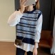 Women Fashion Casual Stitching Fake Two-Piece Knitted Long-Sleeve Loose Blouse Women Fashion Casual Stitching Fake Two-Piece Knitted Long-Sleeve Loose Blouse