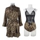 Summer Women Fashion Sexy Silk Stripe Heart-Shaped Printed Home Pajamas Set Summer Women Fashion Sexy Silk Stripe Heart-Shaped Printed Home Pajamas Set
