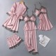 Women Summer Ice Silk Sexy Silk Sling Lace Pajamas Five-Piece Set Women Summer Ice Silk Sexy Silk Sling Lace Pajamas Five-Piece Set