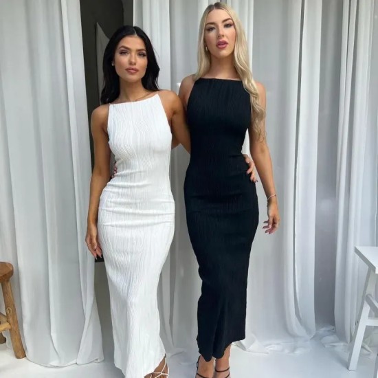 Women Fashion Sexy Solid Color Line Spaghetti Strap Tight Dress Women Fashion Sexy Solid Color Line Spaghetti Strap Tight Dress