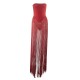 Women Fashion Sexy Solid Color Splicing Tube Tassel Slim Fit Dress Women Fashion Sexy Solid Color Splicing Tube Tassel Slim Fit Dress