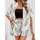 Women Holiday Print Short-Sleeved Shirt And Shorts Two-Piece Set Women Holiday Print Short-Sleeved Shirt And Shorts Two-Piece Set