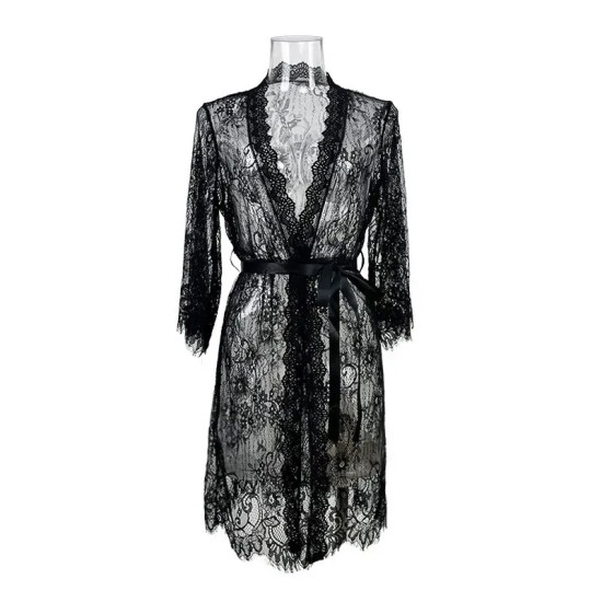 Women Fashion Sexy Mesh Lace Perspective Pajamas Women Fashion Sexy Mesh Lace Perspective Pajamas