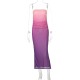 Women Fashion Sexy Gradient Sleeveless Tube Top Slim Fit Dress Women Fashion Sexy Gradient Sleeveless Tube Top Slim Fit Dress