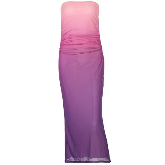 Women Fashion Sexy Gradient Sleeveless Tube Top Slim Fit Dress Women Fashion Sexy Gradient Sleeveless Tube Top Slim Fit Dress