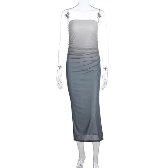 Women Fashion Sexy Gradient Sleeveless Tube Top Slim Fit Dress Women Fashion Sexy Gradient Sleeveless Tube Top Slim Fit Dress