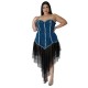 Women Fashion Plus Size Denim Stitching Mesh Sling Dress Women Fashion Plus Size Denim Stitching Mesh Sling Dress