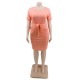 XL-5XL Women Plus Size Solid Color Sash Dresses XL-5XL Women Plus Size Solid Color Sash Dresses