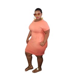 XL-5XL Women Plus Size Solid Color Sash Dresses XL-5XL Women Plus Size Solid Color Sash Dresses