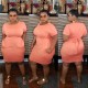XL-5XL Women Plus Size Solid Color Sash Dresses XL-5XL Women Plus Size Solid Color Sash Dresses
