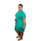 XL-5XL Women Plus Size Solid Color Sash Dresses XL-5XL Women Plus Size Solid Color Sash Dresses