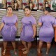 XL-5XL Women Plus Size Solid Color Sash Dresses XL-5XL Women Plus Size Solid Color Sash Dresses
