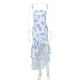 Women Fashion Sexy Irregular Tube Top Split Ruffled Dress Women Fashion Sexy Irregular Tube Top Split Ruffled Dress