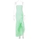 Women Fashion Sexy Irregular Tube Top Split Ruffled Dress Women Fashion Sexy Irregular Tube Top Split Ruffled Dress