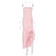 Women Fashion Sexy Irregular Tube Top Split Ruffled Dress Women Fashion Sexy Irregular Tube Top Split Ruffled Dress