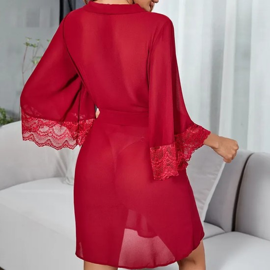 Women Fashion Sexy Lace Chiffon Pajamas Women Fashion Sexy Lace Chiffon Pajamas