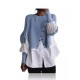 Women Fashion Casual Stitching Knitted Sweater Fake Two-Piece Long-Sleeve Blouse Women Fashion Casual Stitching Knitted Sweater Fake Two-Piece Long-Sleeve Blouse