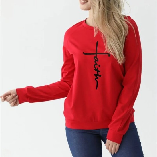 Women Fashion Casual Letter Printed Round Neck Long-Sleeve Sweatshirt Women Fashion Casual Letter Printed Round Neck Long-Sleeve Sweatshirt