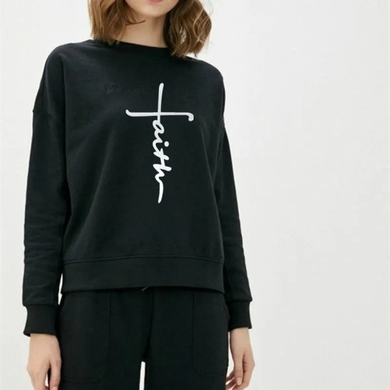 Women Fashion Casual Letter Printed Round Neck Long-Sleeve Sweatshirt Women Fashion Casual Letter Printed Round Neck Long-Sleeve Sweatshirt