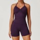 Women Fashion Solid Color Seamless Halter-Neck Camisole Tight Shorts Yoga Sports Two-Piece Set Women Fashion Solid Color Seamless Halter-Neck Camisole Tight Shorts Yoga Sports Two-Piece Set