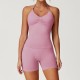 Women Fashion Solid Color Seamless Halter-Neck Camisole Tight Shorts Yoga Sports Two-Piece Set Women Fashion Solid Color Seamless Halter-Neck Camisole Tight Shorts Yoga Sports Two-Piece Set