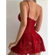 Women Fashion Silk Sling Home Pajamas Set Women Fashion Silk Sling Home Pajamas Set