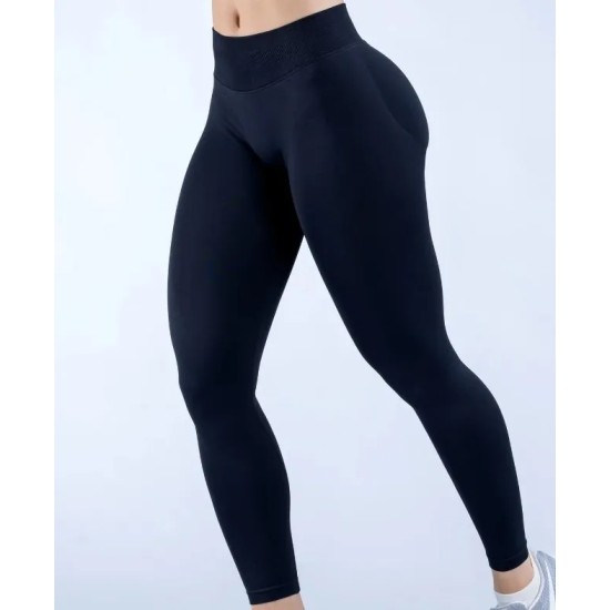 Women Fashion Solid Color Pleated Seamless Low-Waist Yoga Pants Women Fashion Solid Color Pleated Seamless Low-Waist Yoga Pants