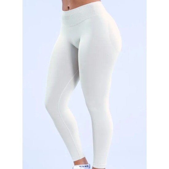 Women Fashion Solid Color Pleated Seamless Low-Waist Yoga Pants Women Fashion Solid Color Pleated Seamless Low-Waist Yoga Pants