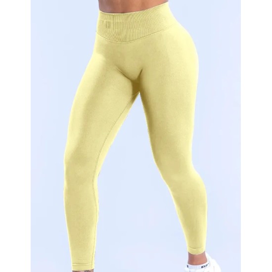 Women Fashion Solid Color Pleated Seamless Low-Waist Yoga Pants Women Fashion Solid Color Pleated Seamless Low-Waist Yoga Pants
