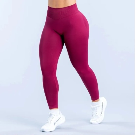 Women Fashion Solid Color Pleated Seamless Low-Waist Yoga Pants Women Fashion Solid Color Pleated Seamless Low-Waist Yoga Pants