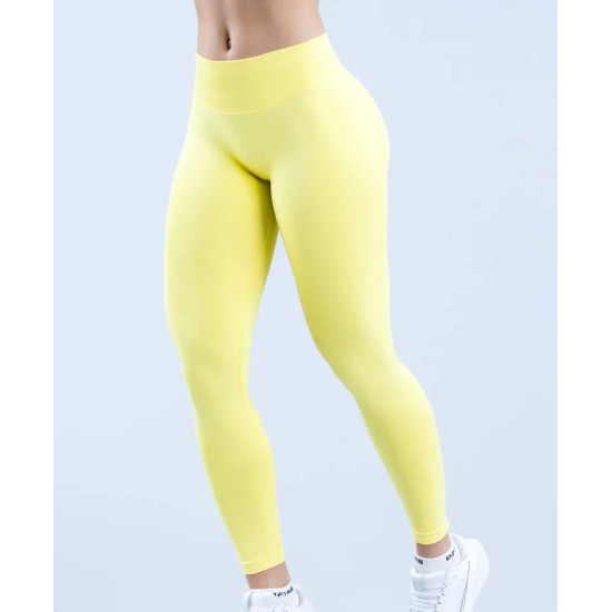 Women Fashion Solid Color Pleated Seamless Low-Waist Yoga Pants Women Fashion Solid Color Pleated Seamless Low-Waist Yoga Pants