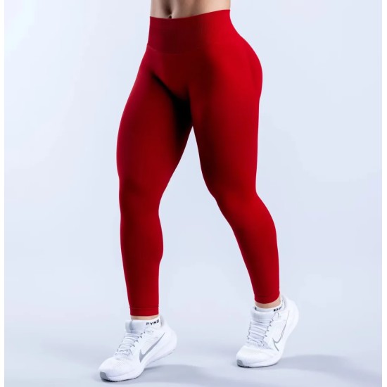 Women Fashion Solid Color Pleated Seamless Low-Waist Yoga Pants Women Fashion Solid Color Pleated Seamless Low-Waist Yoga Pants