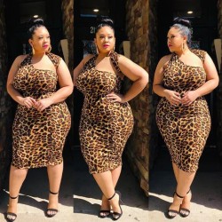 L-4XL Women Plus Size Sexy Leopard Irregular Sleeveless Bodycon Dress L-4XL Women Plus Size Sexy Leopard Irregular Sleeveless Bodycon Dress