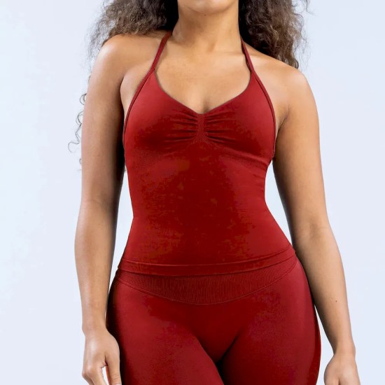 Women Fashion Solid Color Seamless Halter-Neck Yoga Sports Tank Top Women Fashion Solid Color Seamless Halter-Neck Yoga Sports Tank Top