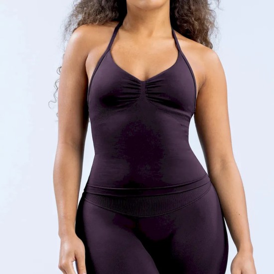 Women Fashion Solid Color Seamless Halter-Neck Yoga Sports Tank Top Women Fashion Solid Color Seamless Halter-Neck Yoga Sports Tank Top