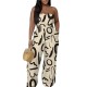 Women Elegant Printed Strapless Wide Leg Pants Women Elegant Printed Strapless Wide Leg Pants